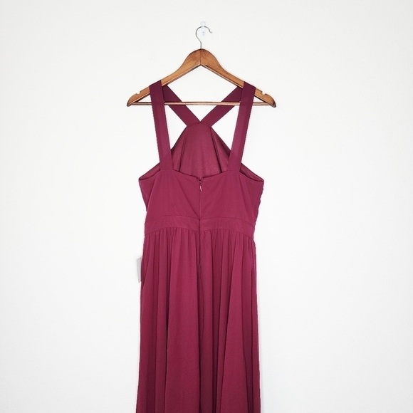 NWT Lulus Air Of Romance Burgundy Maxi Formal Bridesmaid Dress, Size XL - Picture 6 of 10